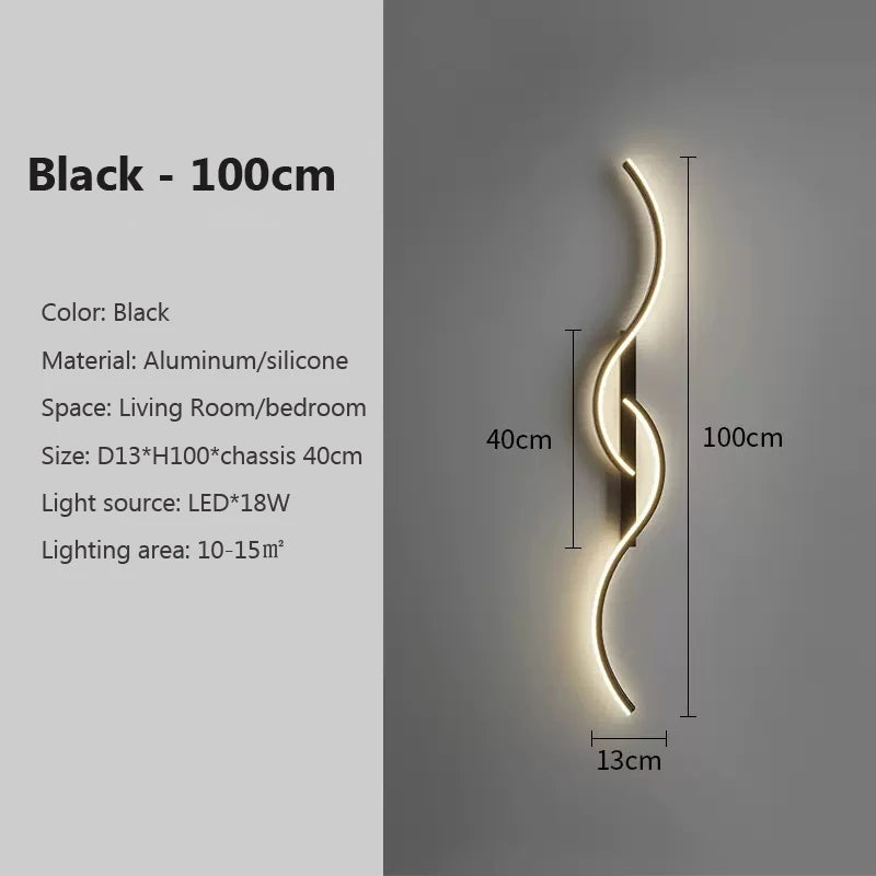 Modern LED Wall Lamp - Minimalist Bedside & Living Room Strip Sconce Indoor Lighting Fixture