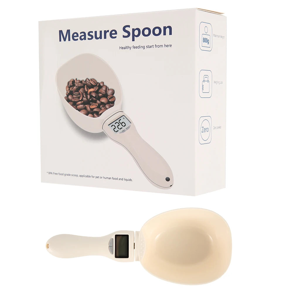 Pet Food Measuring Scoop Digital Dog & Cat Food Measuring Cup with LED Display Electronic Spoon Scale