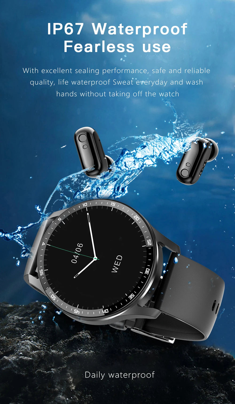 X7 2-in-1 Smart Watch with Earbuds, TWS Bluetooth Earphones, Heart Rate & Blood Pressure Monitor, Fitness Sport Watch