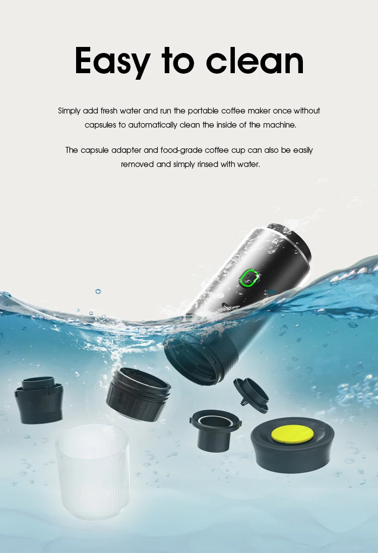 Wireless Portable Espresso Coffee Machine - 3-in-1 Travel Maker for Car, Home & Camping