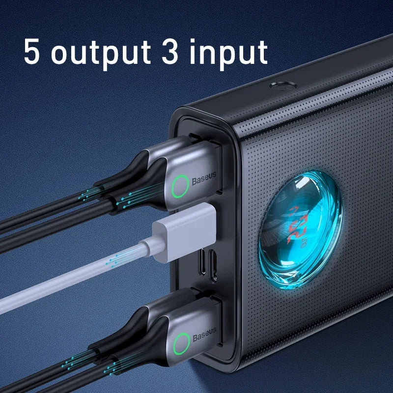 Baseus 65W Power Bank 30000mAh, PD Quick Charge Portable External Charger for Smartphone, Laptop, iPhone, Tablet