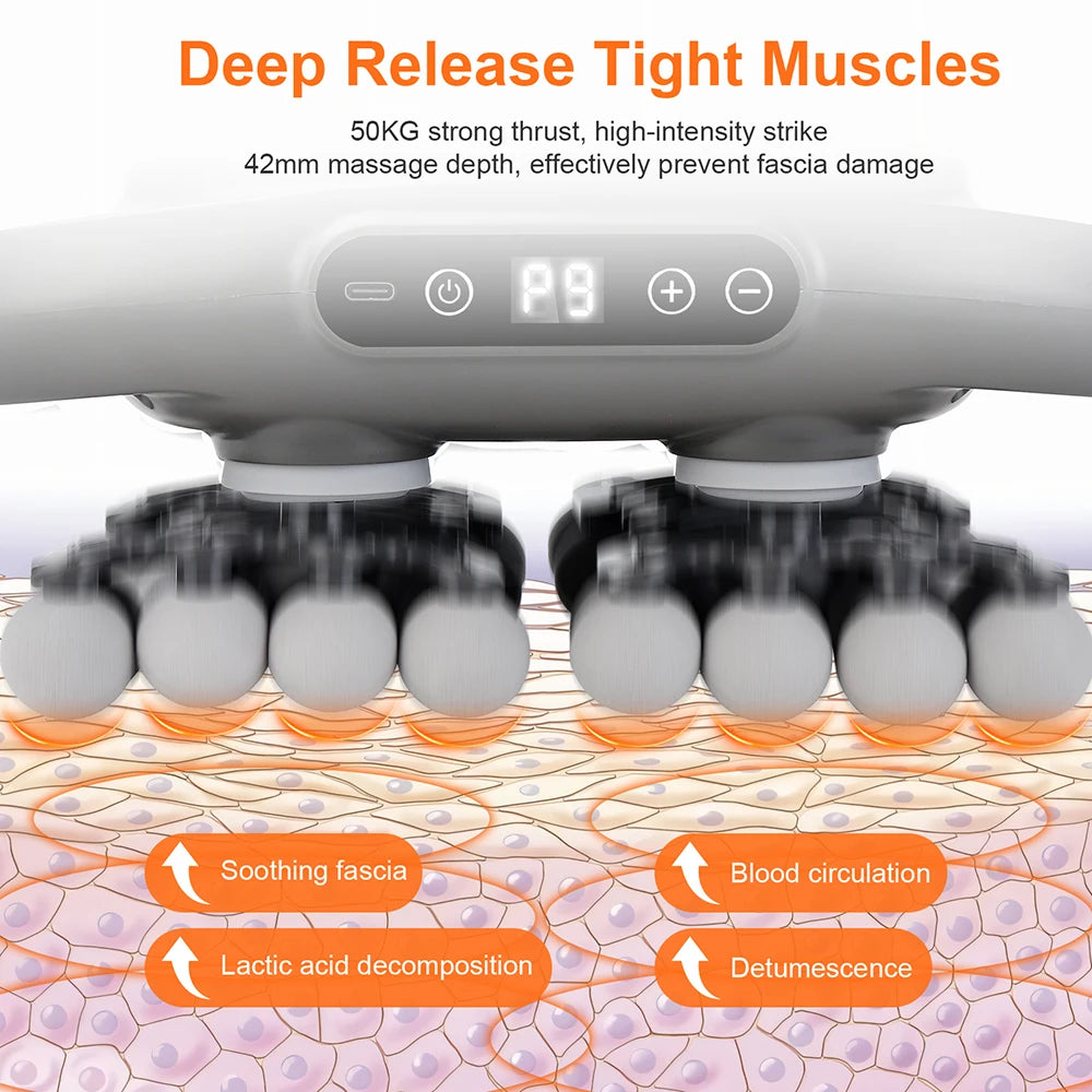 42-Head Fascia Gun High-Frequency Vibration Body Massager for Neck, Back & Waist Relief