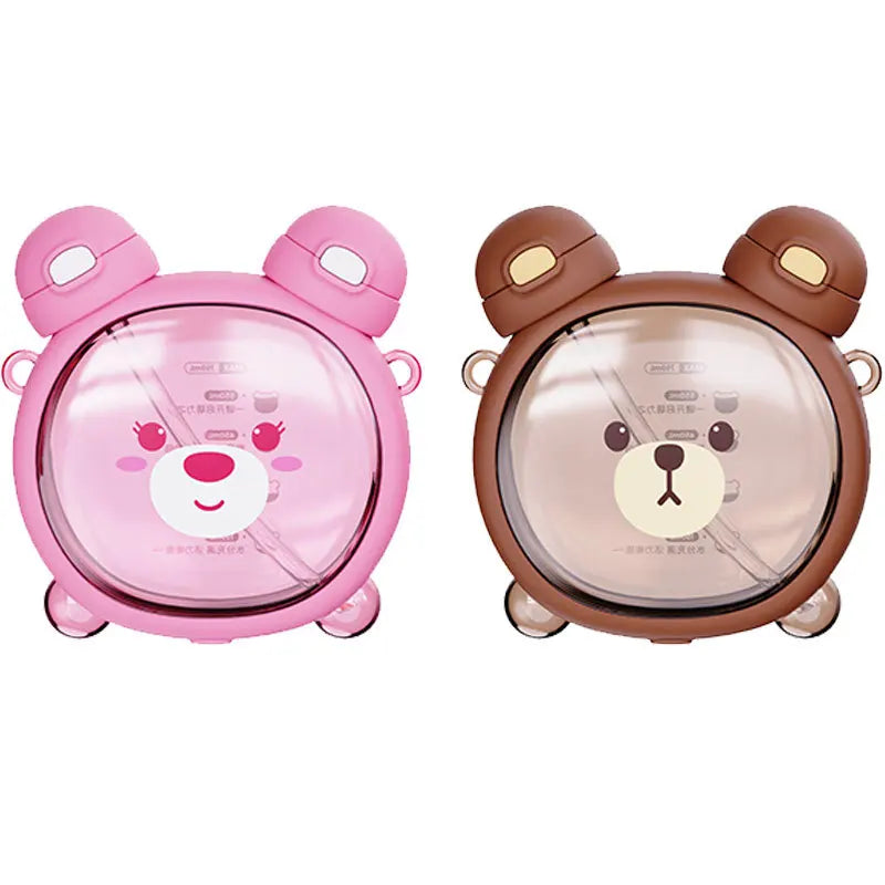 750ml Cute Bear Straw Water Cup Kawaii Plastic Drinking Cup for Kids