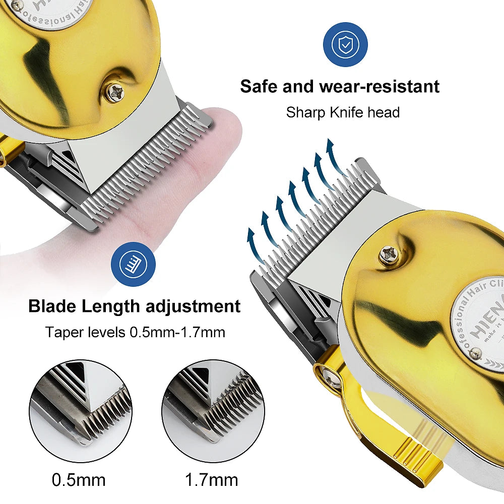 HIENA Professional Barber Hair Clippers Set with Beard Trimmer & Adjustable Steel Blade Hair Cutting Machine