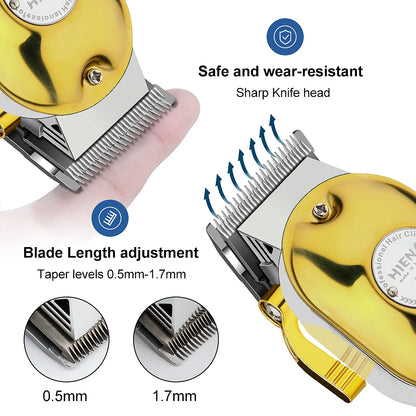 HIENA Professional Barber Hair Clippers Set with Beard Trimmer & Adjustable Steel Blade Hair Cutting Machine