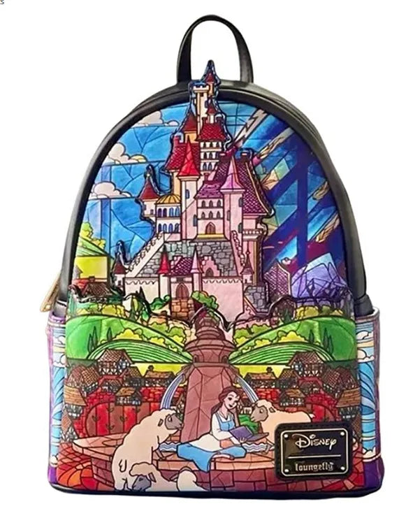 Disney Inside Out Sadness Cosplay Mini Backpack PU Leather, Cute Lotso & Stitch Cartoon Bag for Girls