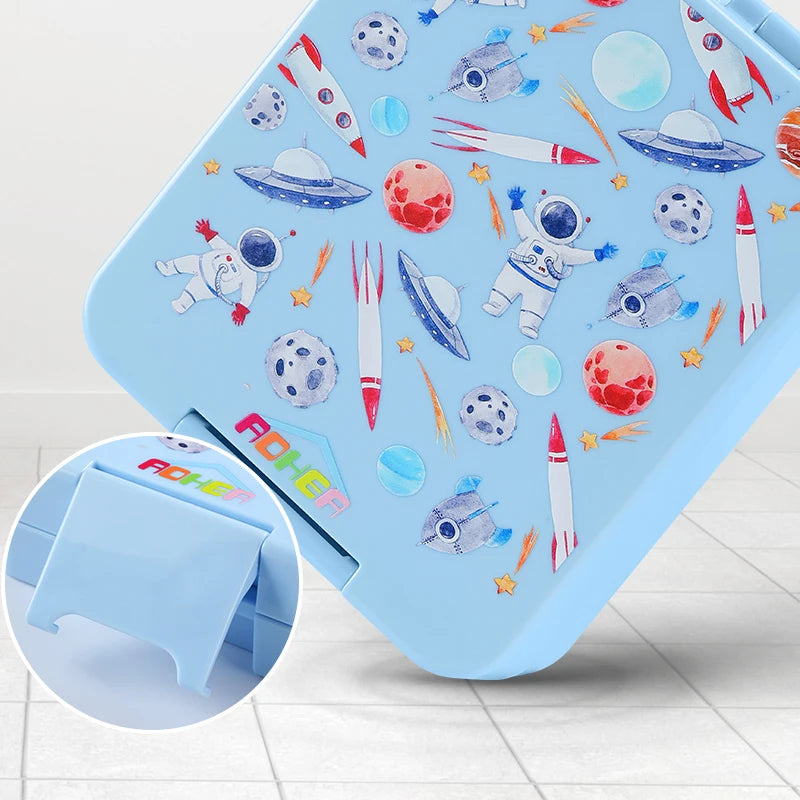AOHEA Mermaid Bento Lunch Box for Kids, 4-Compartment Toddler Containers for School or Daycare