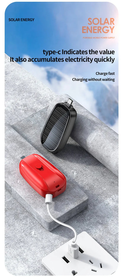 1200mAh Oneplus Solar  Key Ring Mini Power Bank