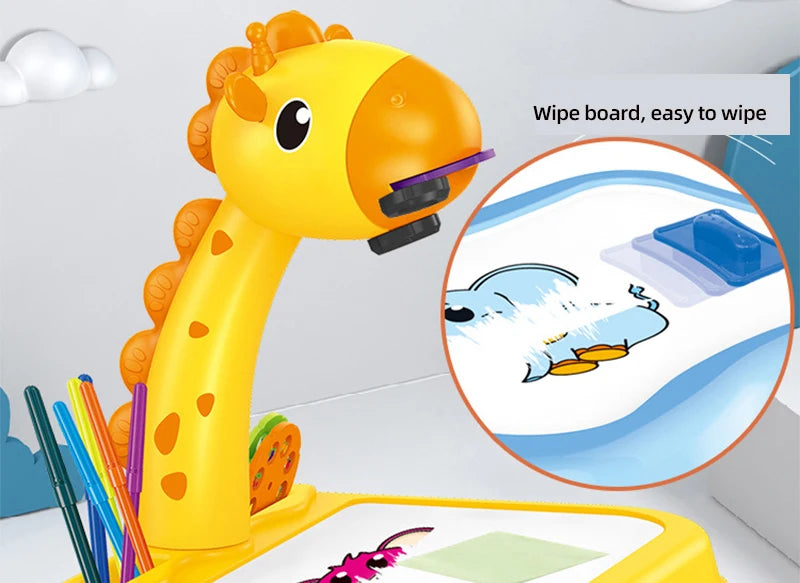 Children's LED Projector Drawing Table Toy, Educational Painting Set & Learning Board