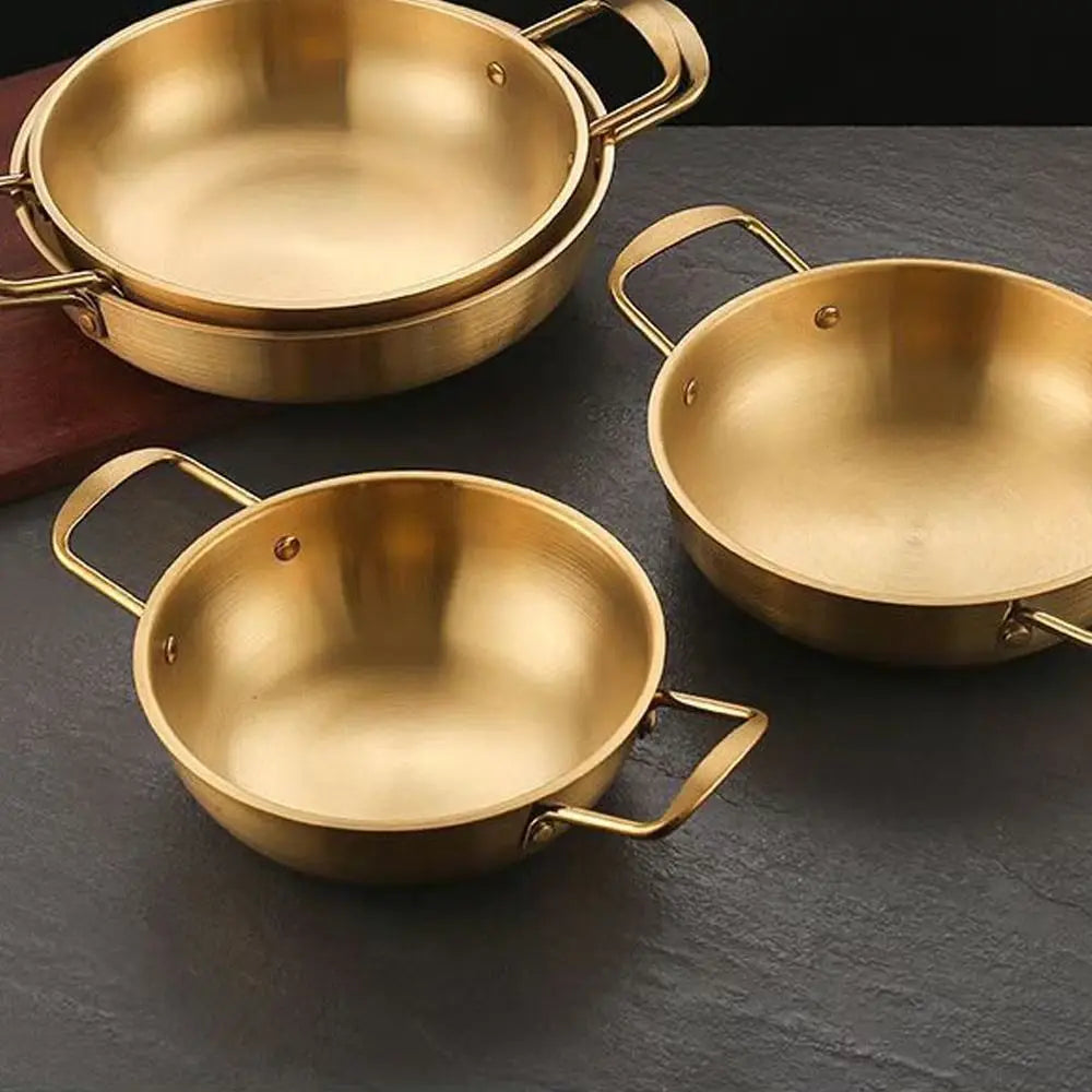 Stainless Steel Seafood Rice Pot with Handle Paella Pan Cookware