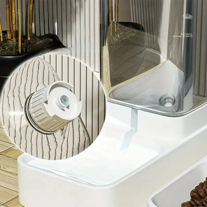 Automatic Dog Feeder & Water Dispenser Set – Plastic Gravity Food and Water Bowl