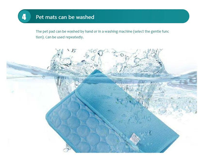 Dog Cooling Mat & Cat Ice Pad Blanket – Extra Large Summer Cold Bed for Pets