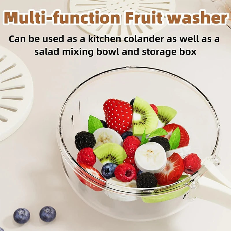 2 In 1 Drainer And Strainer Multi-function Basket With With Lid