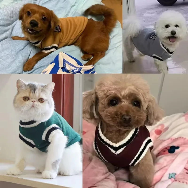 Pet Cat & Dog Christmas Sweater – Autumn/Winter Pullover for Small Dogs & Kittens