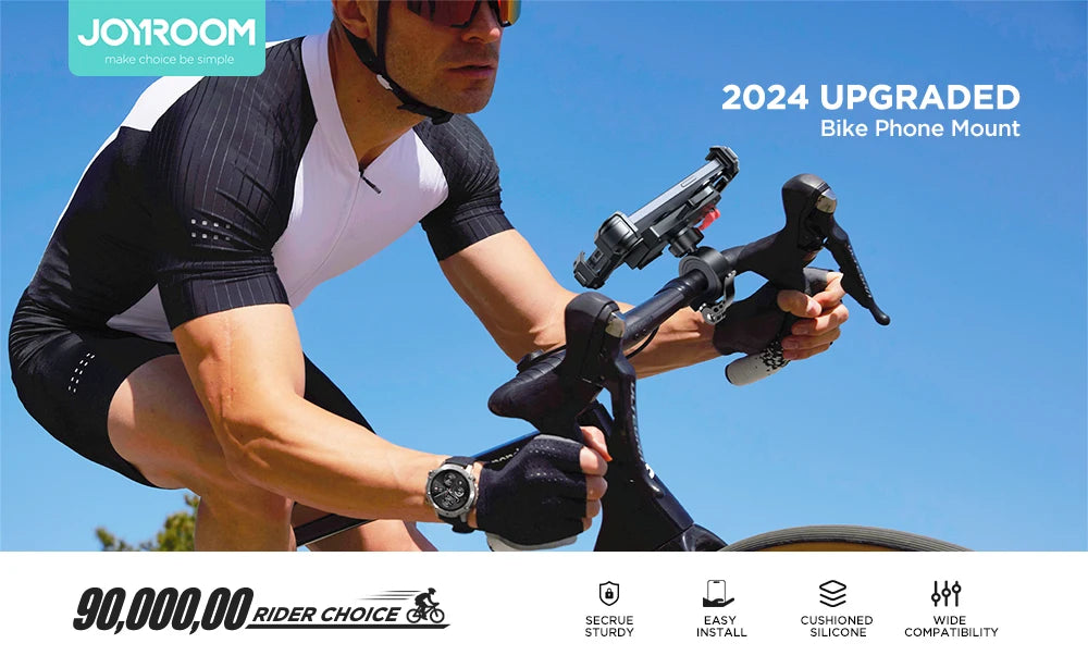 Joyroom Motorcycle Phone Mount - Upgraded Ultra-Stable Bike Holder for Handlebar, Scooter, and Bicycle Clamp