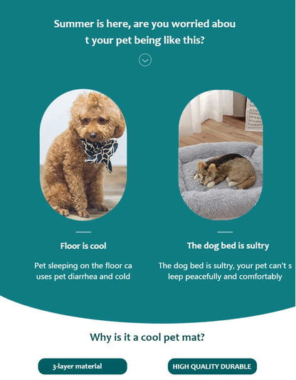 Dog Cooling Mat & Cat Ice Pad Blanket – Extra Large Summer Cold Bed for Pets