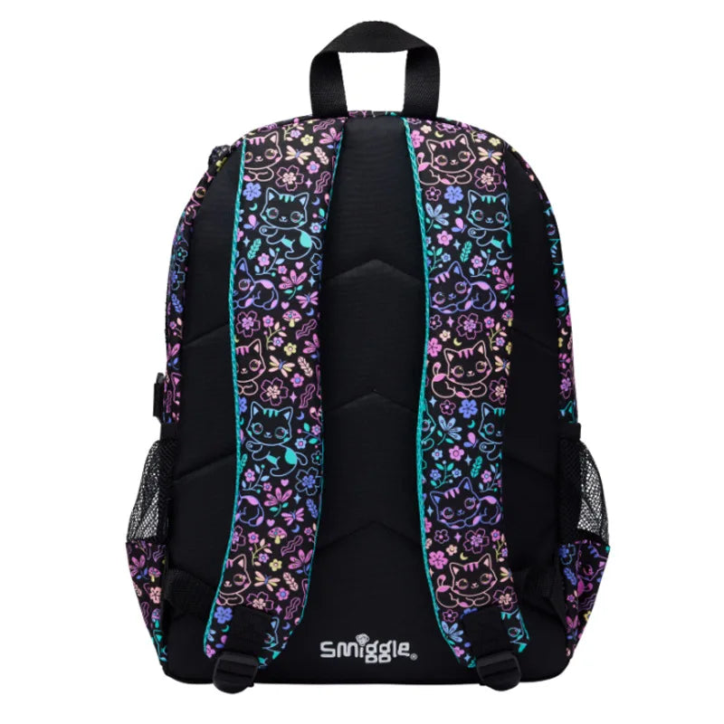 New Original Australia Smiggle Schoolbag for Girls with Black Cat Flower Lunch Bag & Pencil Case