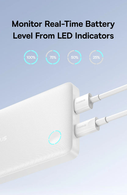 Baseus 22.5W Power Bank 10000mAh, QC PD Fast Charging Portable Charger for iPhone 16/15, Samsung, Xiaomi