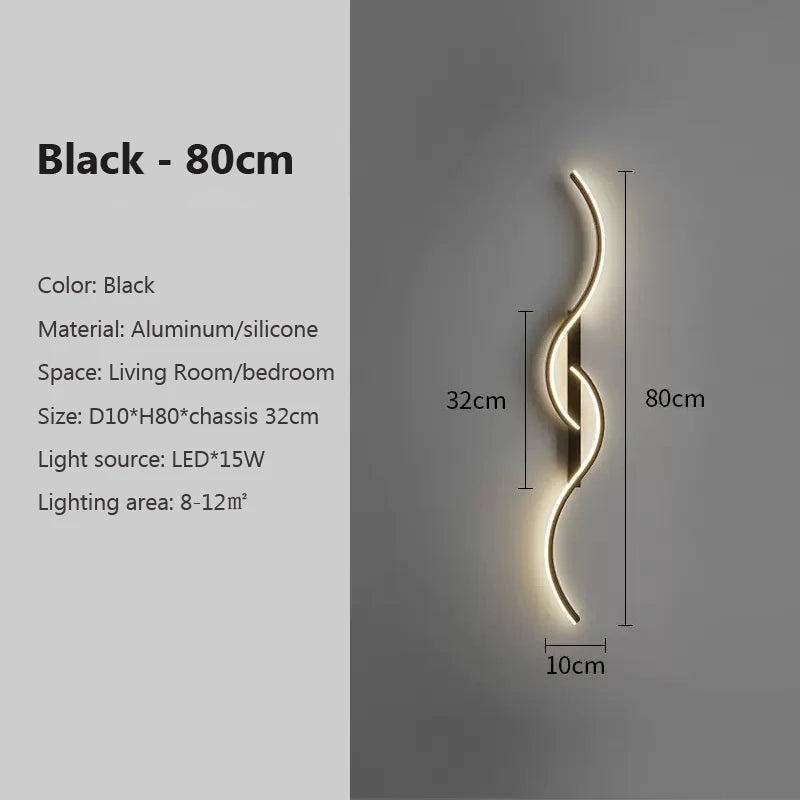 Modern LED Wall Lamp - Minimalist Bedside & Living Room Strip Sconce Indoor Lighting Fixture
