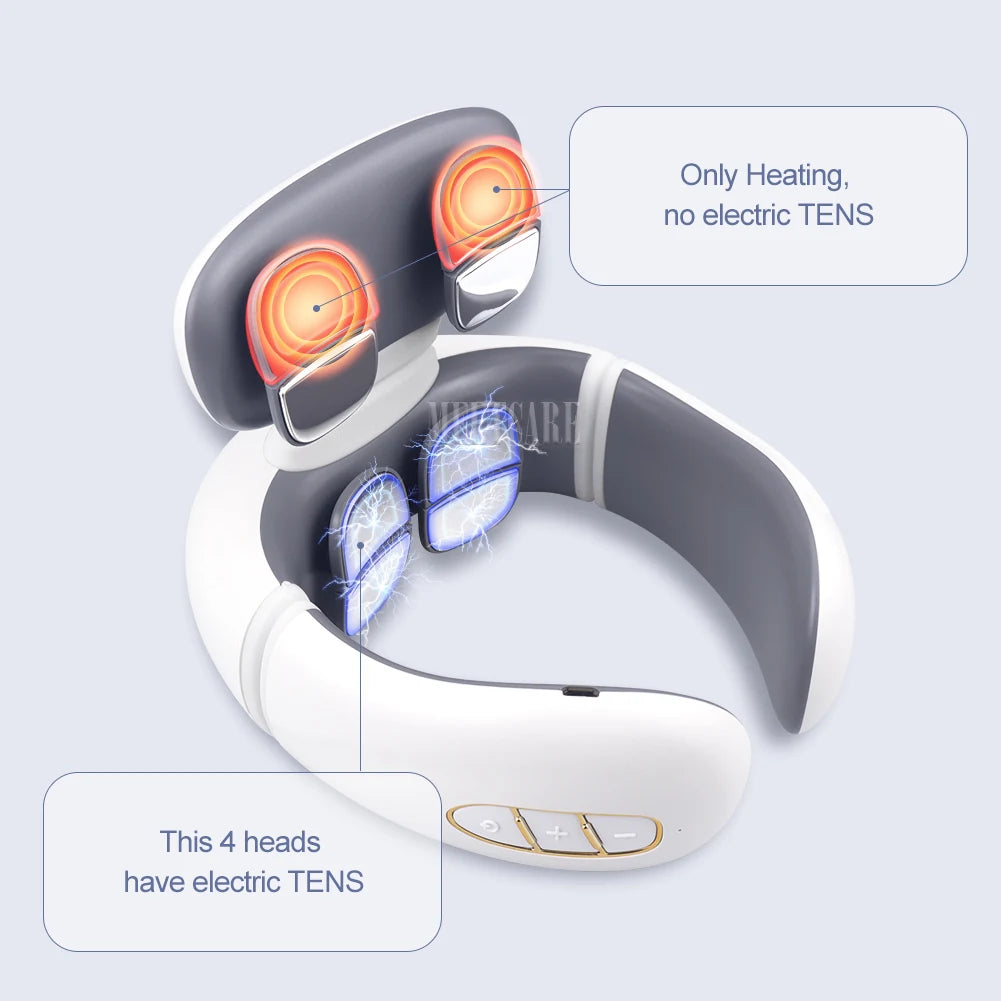 TENS Pulse Wireless Back & Neck Massager - Smart Heating Pain Relief for Shoulders & Muscles