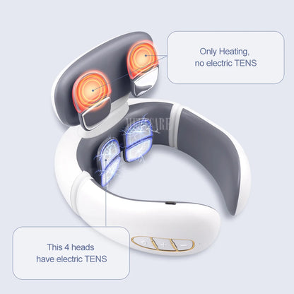 TENS Pulse Wireless Back & Neck Massager - Smart Heating Pain Relief for Shoulders & Muscles