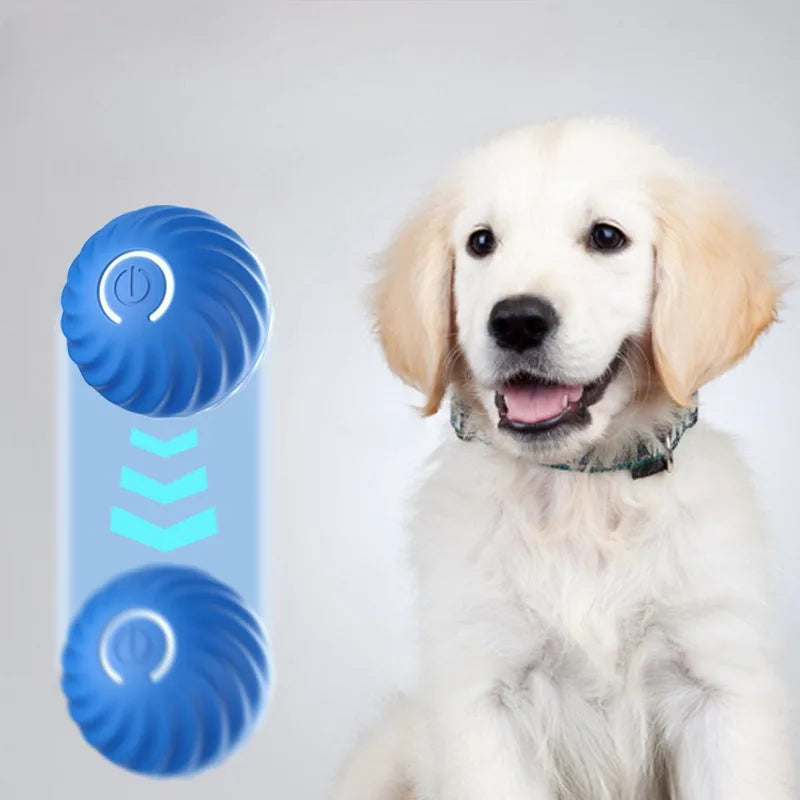 Automatic Moving Dog Toy Ball USB Rechargeable Jumping & Rotating Interactive Chew Toy for Puppies