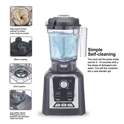 BioloMix Automatic Smoothie Blender 2L, BPA Free, Food Mixer & Ice Crusher