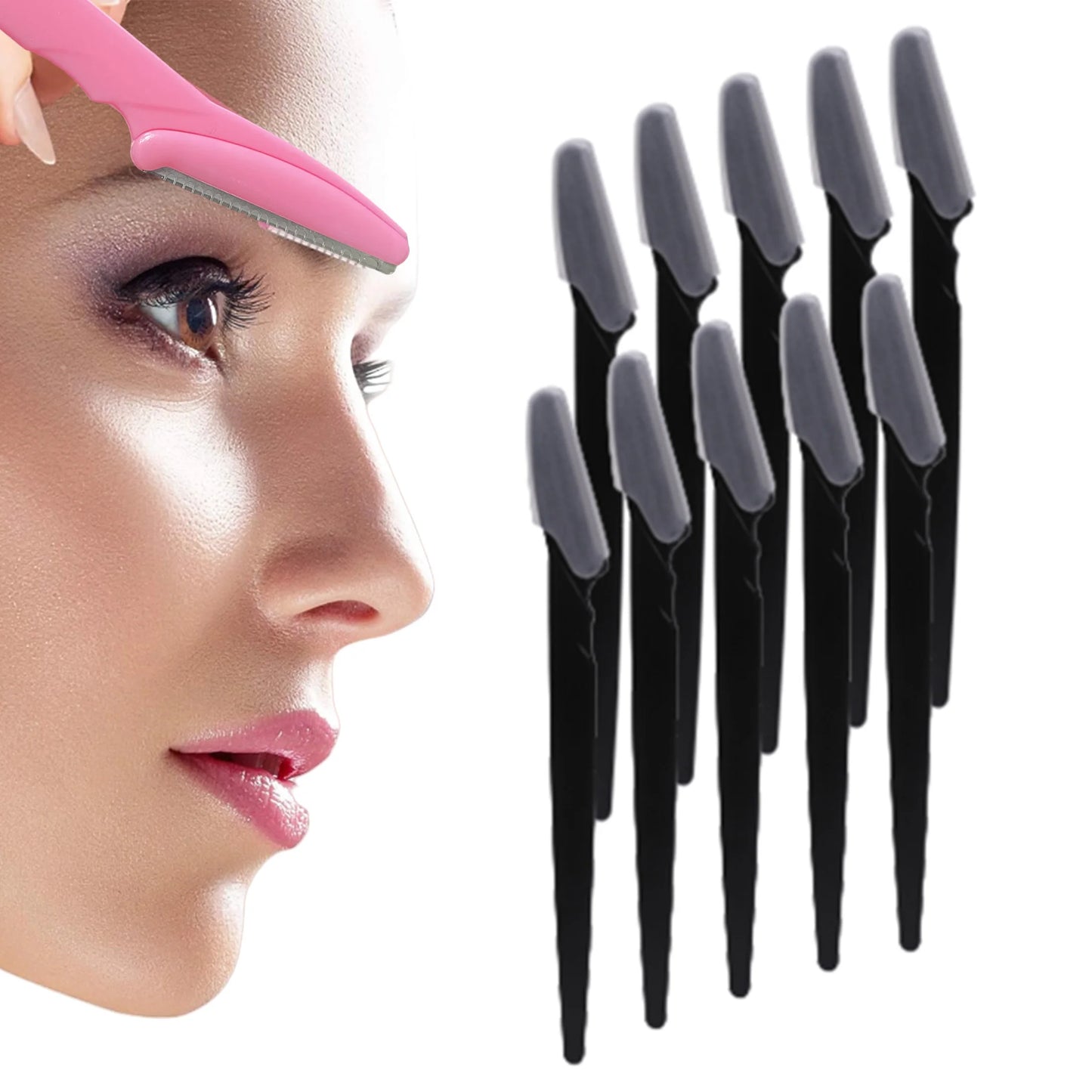 Eyebrow Trimmer & Face Shaver – Portable Hair Removal Blade Set for Women (10/40pcs)