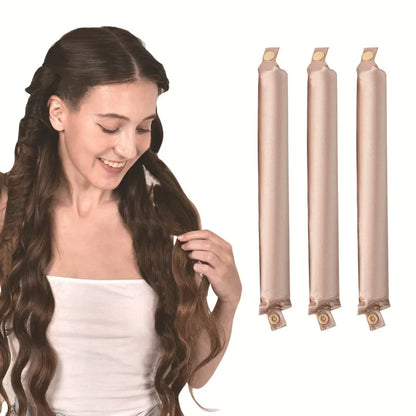 Heatless Satin Curling Rod Headband No-Heat Silk Curls Lazy Hair Rollers Soft Sleep-in Styling Tool