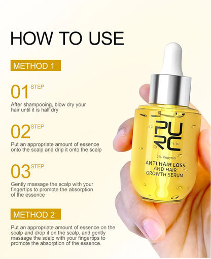 PURC Hair Growth Serum for Thinning Hair Loss Treatment Fast Regrowth Oil for Men & Women Hair Care