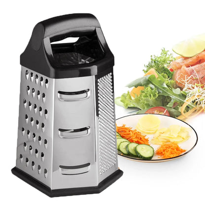 Multifunctional 6-Sided Stainless Steel Box Grater for Vegetables & Cheese