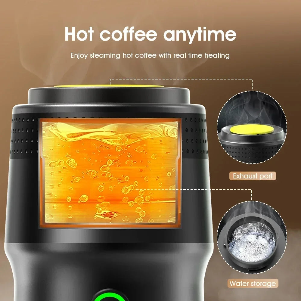 Electric Portable Coffee Machine - 3-in-1 Espresso Maker for Car, Home & Travel