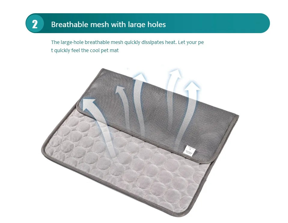 Dog Cooling Mat & Cat Ice Pad Blanket – Extra Large Summer Cold Bed for Pets