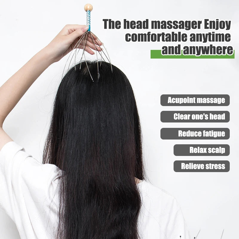 1PC Head Massager Octopus Scalp Tool - Health & Wellness Therapy for Relaxation and Relief