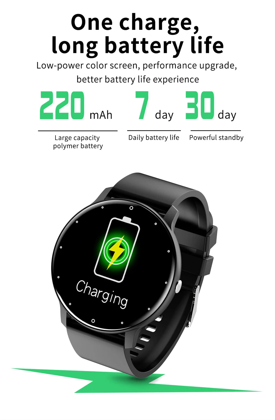 LIGE Smart Watch for Men & Women, Full Touch Screen, Sport Fitness Tracker, IP67 Waterproof, Bluetooth for Android/iOS