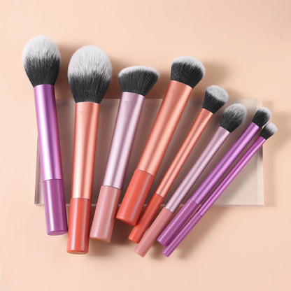 8pcs Portable Makeup Brush Set – Multifunctional Plastic Brushes for Daily Use
