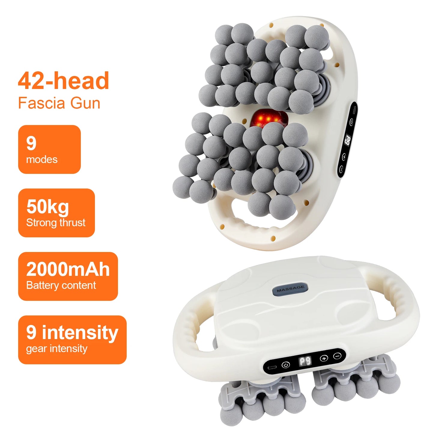 42-Head Fascia Gun High-Frequency Vibration Body Massager for Neck, Back & Waist Relief