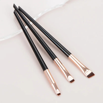 Karsyngirl 3PCS Blade Eyeliner & Eyebrow Brush Set - Portable Fine Tip Makeup Tools