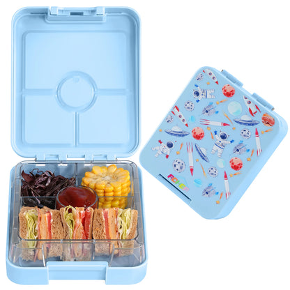 AOHEA Mermaid Bento Lunch Box for Kids, 4-Compartment Toddler Containers for School or Daycare