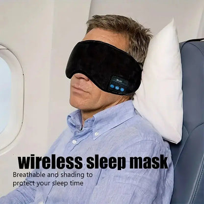 Smart Eye Mask Patch & Bluetooth Wireless Headphones - 3D Sleep Mask & Light-Blocking Eye Cover