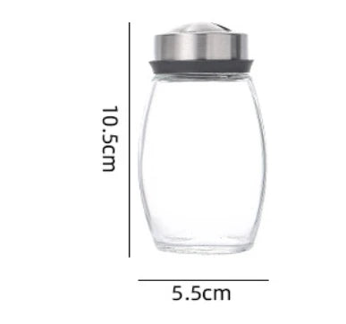Single Bottle Glass Jar and Spice Jar Set with Rack for Seasoning, Sugar, Salt, and Pepper