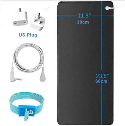 Anxiety Relief & Better Sleep Earthing Wristband Soft PU Grounding Mat
