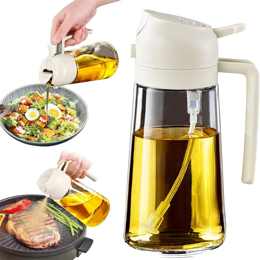 16oz/470ML Glass Oil Dispenser with Automatic Flip Lid