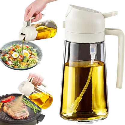 16oz/470ML Glass Oil Dispenser with Automatic Flip Lid
