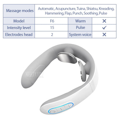 TENS Pulse Wireless Back & Neck Massager - Smart Heating Pain Relief for Shoulders & Muscles