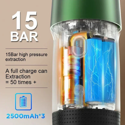 Electric Portable Coffee Machine - 3-in-1 Espresso Maker for Car, Home & Travel