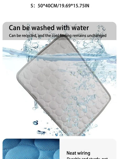 Pet Ice Mat Cooling Pad for Cats & Dogs – Summer Sofa Bed Blanket for Small Pets