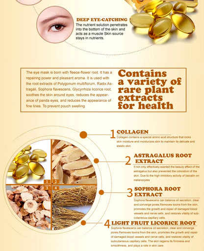 Gold Collagen Crystal Eye Mask - Firming & Moisturizing Eye Patches (5/10/20/30 Pairs)