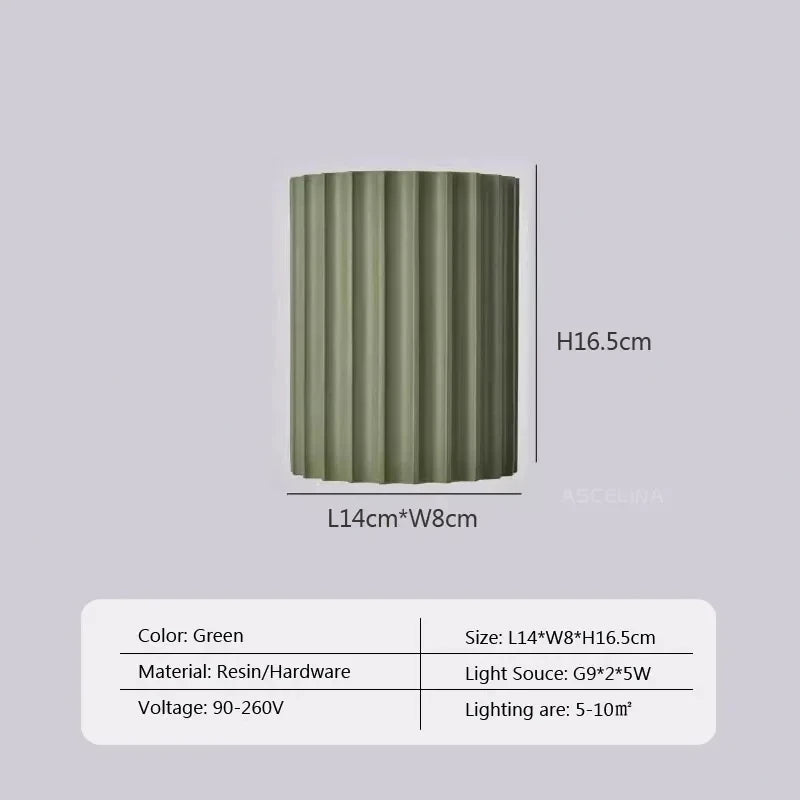 Macaron LED Wall Lamp - Resin Luxury Sconce for Living Room, Bedside & Hallway Decor