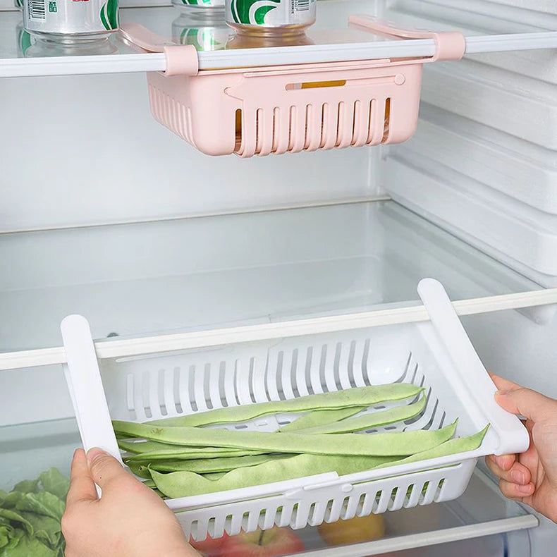 Flexible Expandable Fridge Organizer Drawer Storage Rack